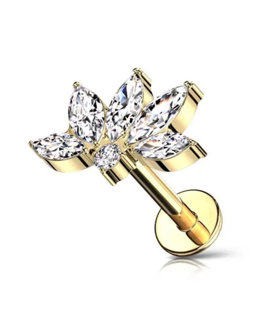 PIERCING FIORE CON ZIRCONE