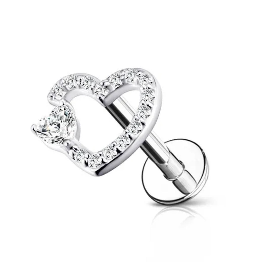 PIERCING A FORMA DI CUORE CON PIETRA