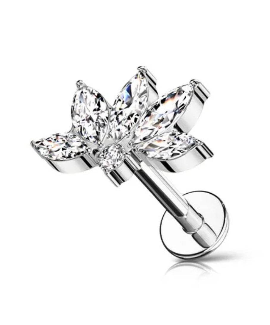 PIERCING FIORE CON ZIRCONE