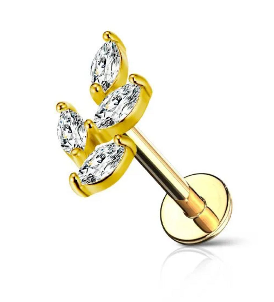 PIERCING FOGLIA CON PIETRE