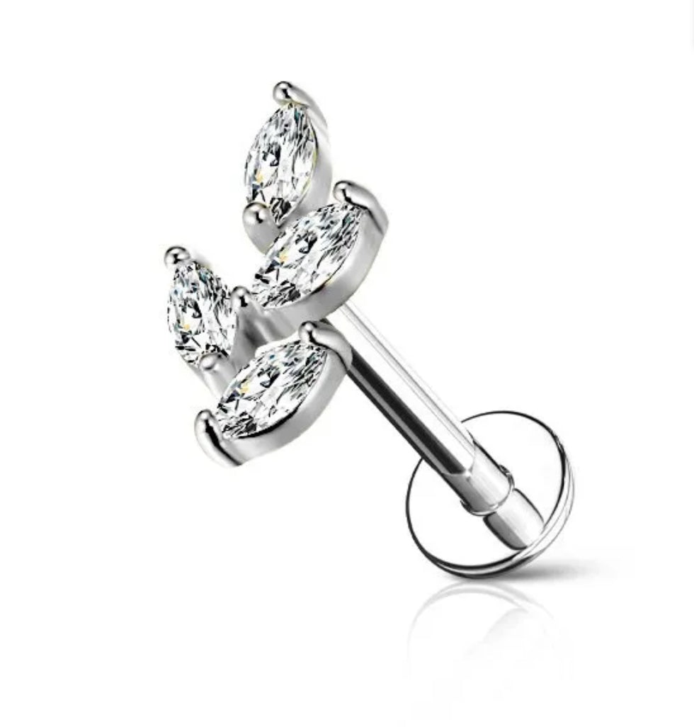 PIERCING FOGLIA CON PIETRE