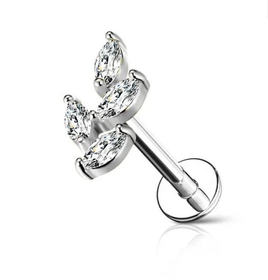PIERCING FOGLIA CON PIETRE
