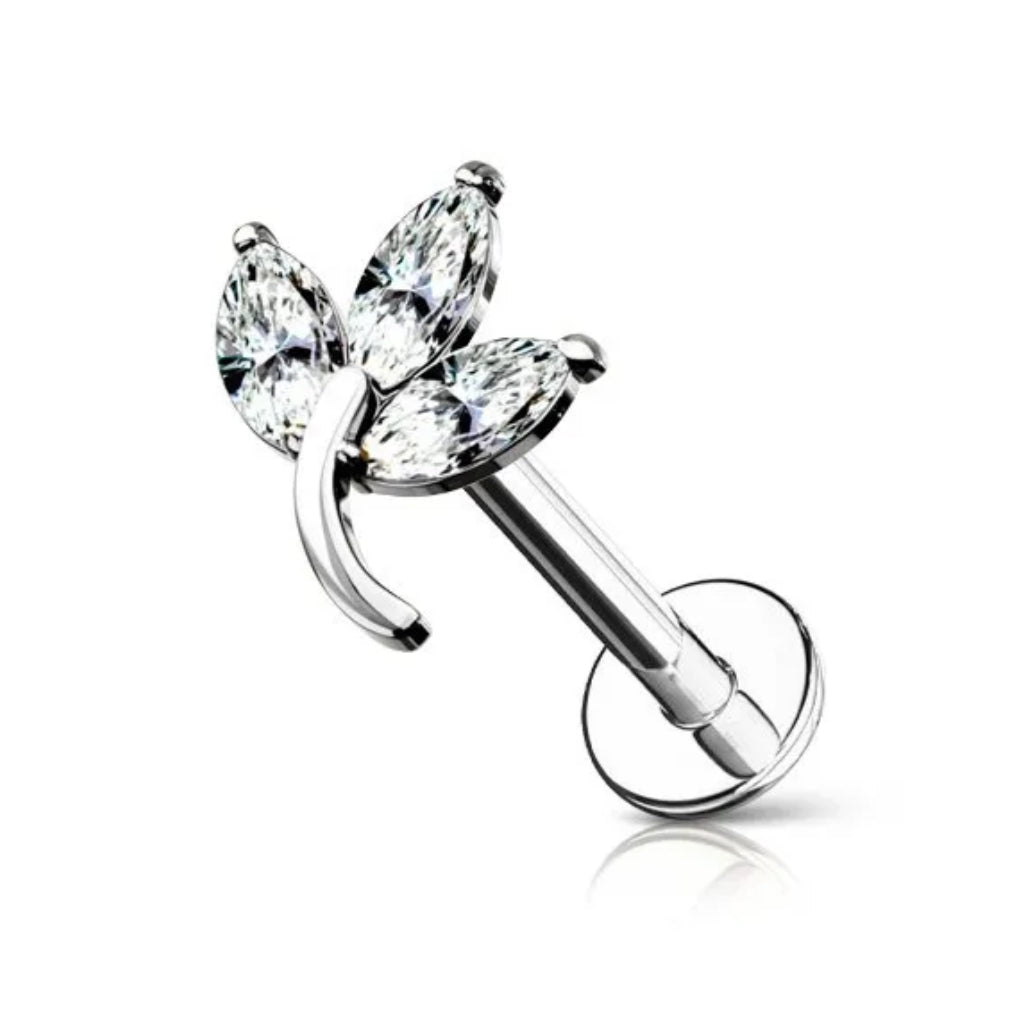 PIERCING FOGLIE CON ZIRCONI