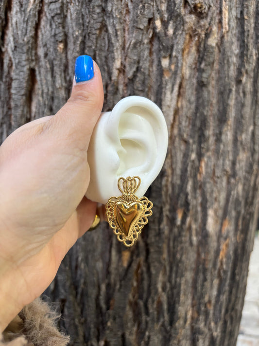 ORECCHINI CUORE SACRO VINTAGE