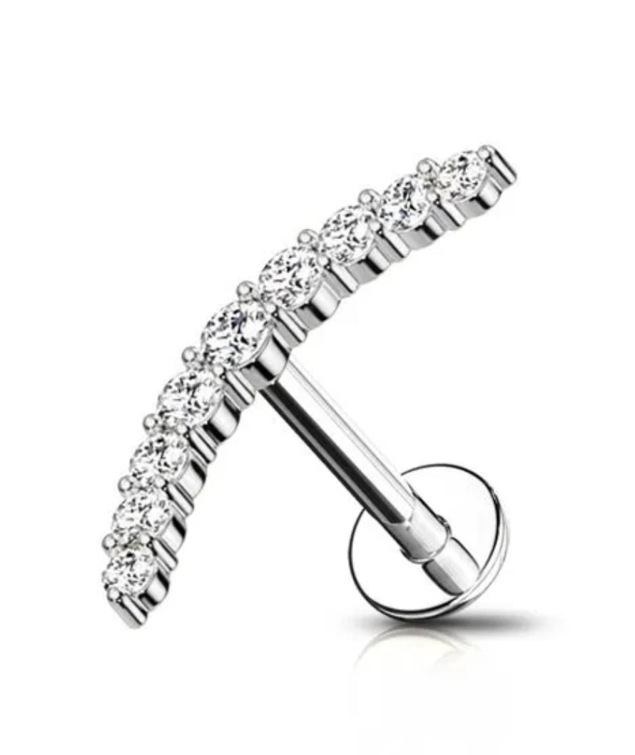 PIERCING LABRET ARCO TEMPESTATO DI PIETRE