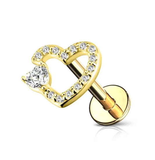 PIERCING A FORMA DI CUORE CON PIETRA