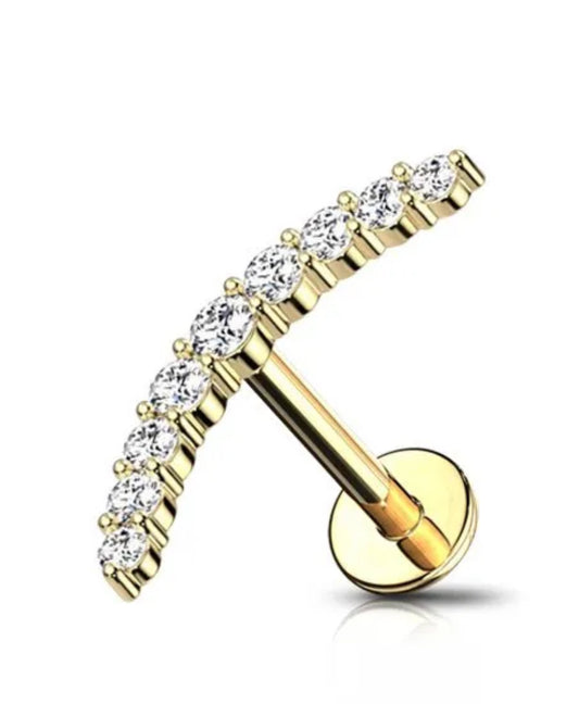 PIERCING LABRET ARCO TEMPESTATO DI PIETRE
